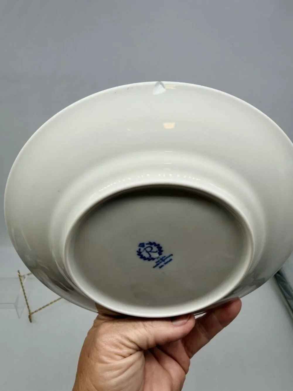 Vintage German Reichenbach Cobalt 24k Gold Leaf & Vine Overlay Lunch Plates SEE